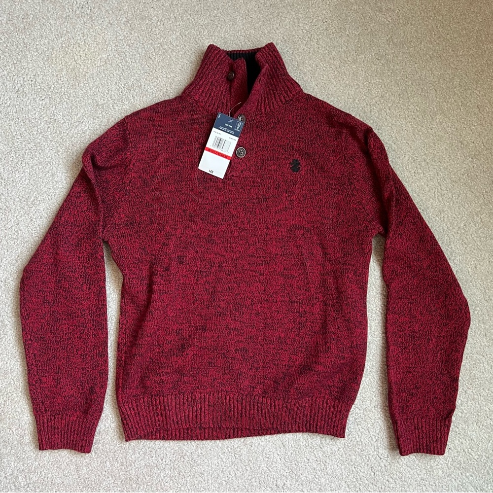 New with Tags, Boys Izod Button Neck Sweater